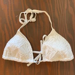 AERIE White Lace Triangle Bikini Top- Size M